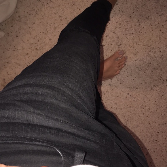 Wild fable Black high rise skinny jeans distressed pockets zipper size 10 - Picture 4 of 11